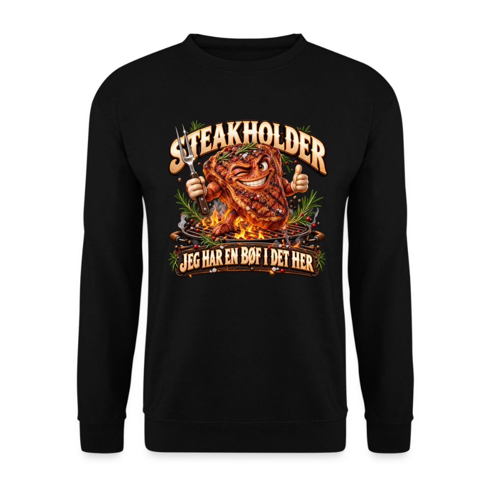 CityShirts - Sweatshirt - Steakholder – Jeg har en bøf i det her - CS052 - sort