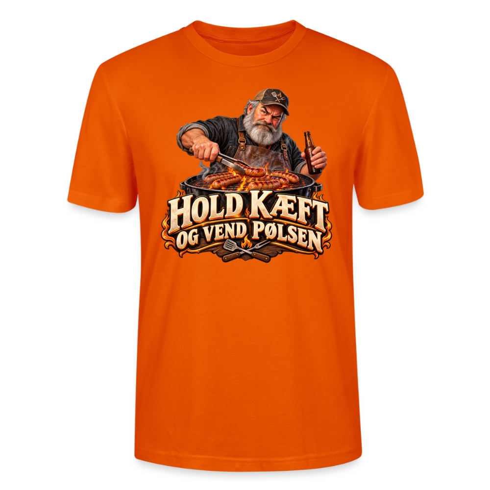 CityShirts - T-shirt - Hold kæft og vend pølsen - CS045 - mørk orange