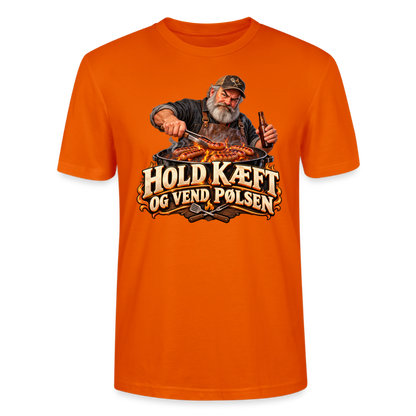 CityShirts - T-shirt - Hold kæft og vend pølsen - CS045 - mørk orange
