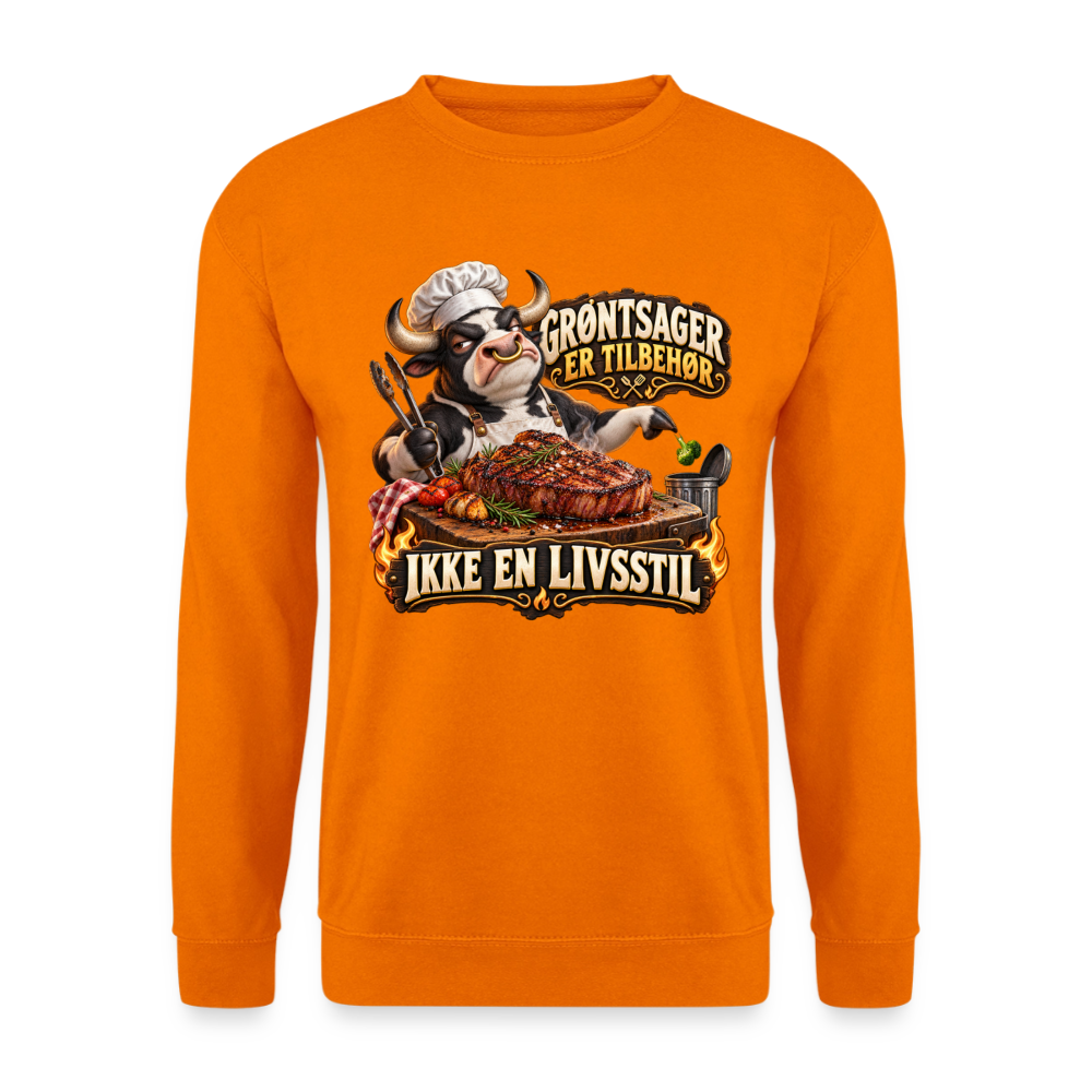 CityShirts - Sweatshirt - Grøntsager er tilbehør – Ikke en livsstil - CS053 - orange