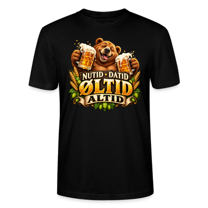 CityShirts - T-shirt - Nutid, datid, øltid – altid - CS006 - sort
