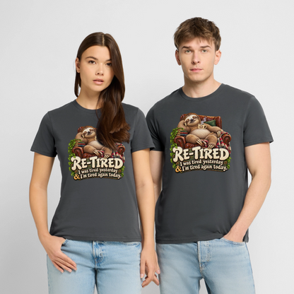 CityShirts - T-shirt - Re-tired – Tired again today - CS009 - charcoal