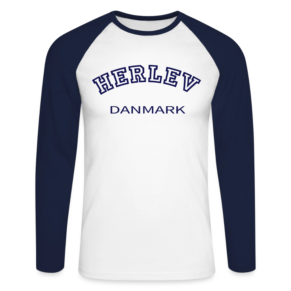 CityShirt - Baseball T-Shirt - Herlev - hvid/marineblå
