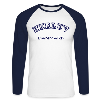 CityShirt - Baseball T-Shirt - Herlev - hvid/marineblå