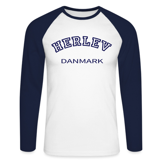 CityShirt - Baseball T-Shirt - Herlev - hvid/marineblå