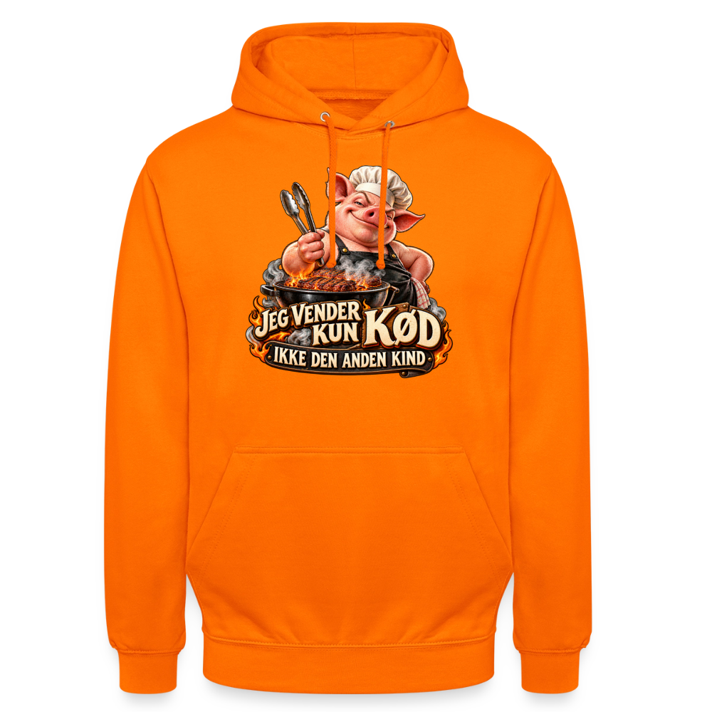 CityShirts - Hoodie - Jeg vender kun kød – Ikke den anden kind - CS044 - orange