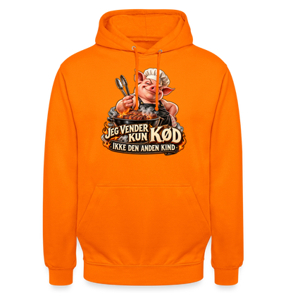CityShirts - Hoodie - Jeg vender kun kød – Ikke den anden kind - CS044 - orange