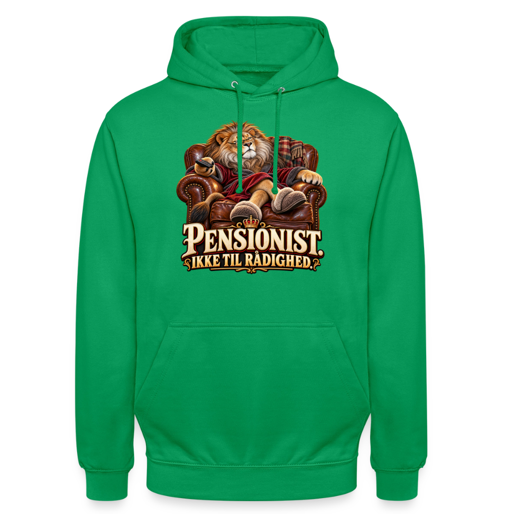 CityShirts - Hoodie - Pensionist. Ikke til rådighed. - CS030 - kelly grøn