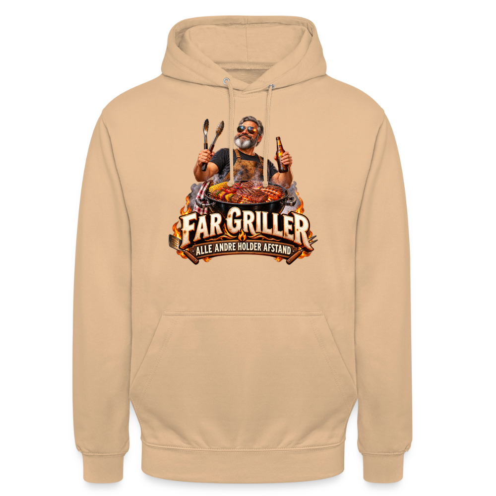 CityShirts - Hoodie - Far griller – Alle andre holder afstand - CS055 - fersken