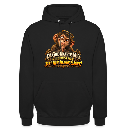 CityShirts - Hoodie - Da Gud skabte mig – Det her bliver sjovt! - CS004 - sort