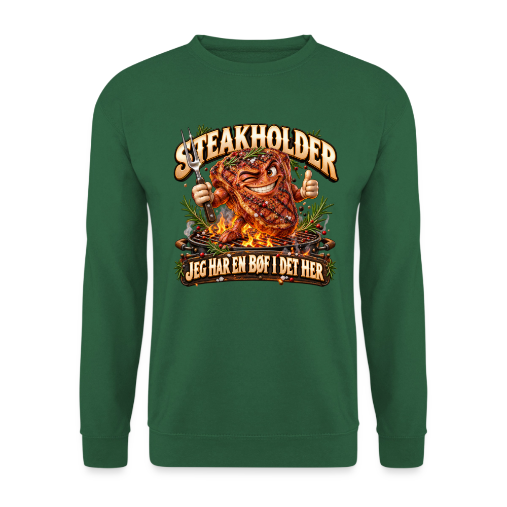 CityShirts - Sweatshirt - Steakholder – Jeg har en bøf i det her - CS052 - grøn