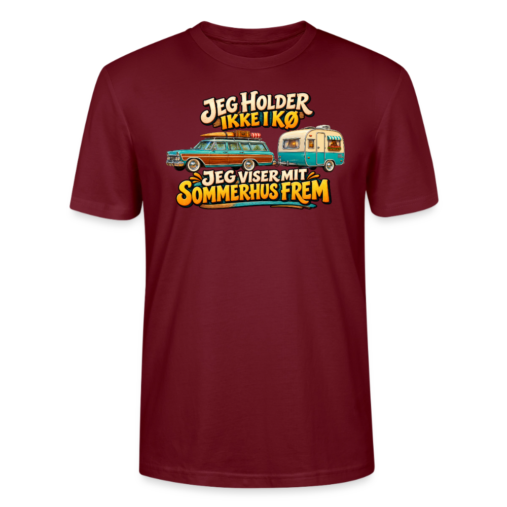 CityShirts - T-shirt - Jeg holder ikke i kø – Jeg viser mit sommerhus frem - CS034 - burgunder-rød