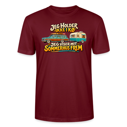 CityShirts - T-shirt - Jeg holder ikke i kø – Jeg viser mit sommerhus frem - CS034 - burgunder-rød