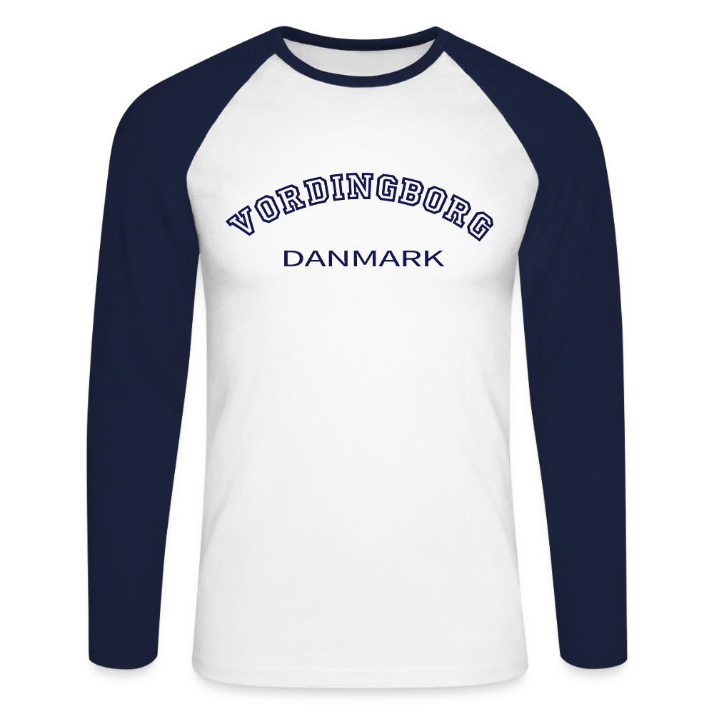 CityShirt - Baseball T-Shirt - Vordingborg - hvid/marineblå