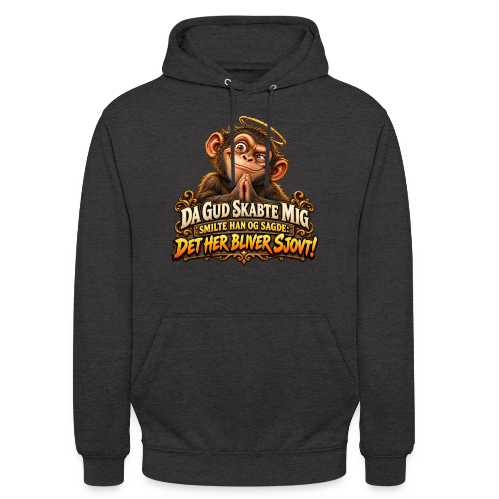 CityShirts - Hoodie - Da Gud skabte mig – Det her bliver sjovt! - CS004 - charcoal