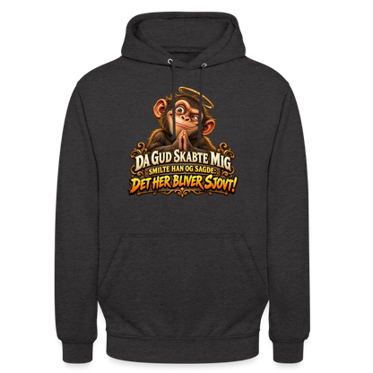 CityShirts - Hoodie - Da Gud skabte mig – Det her bliver sjovt! - CS004 - charcoal