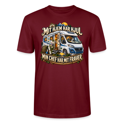 CityShirts - T-shirt - Mit hjem har hjul – Min chef har mit fravær - CS040 - burgunder-rød