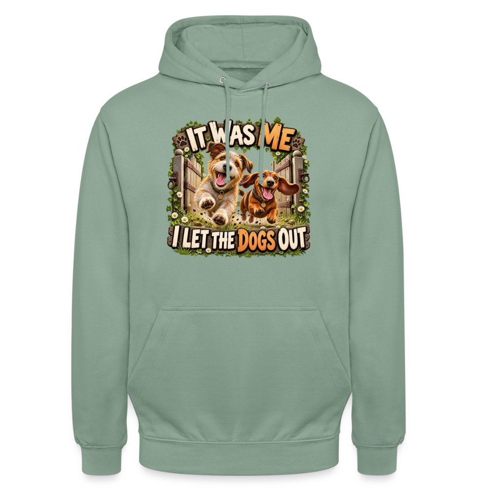 CityShirts - Hoodie - It was me – I let the dogs out - CS013 - grågrøn