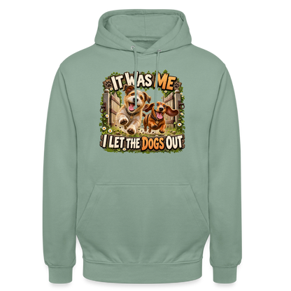 CityShirts - Hoodie - It was me – I let the dogs out - CS013 - grågrøn