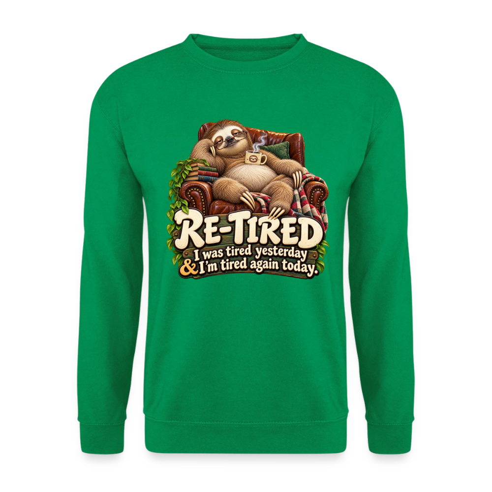 CityShirts - Sweatshirt - Re-tired – Tired again today - CS009 - kelly grøn