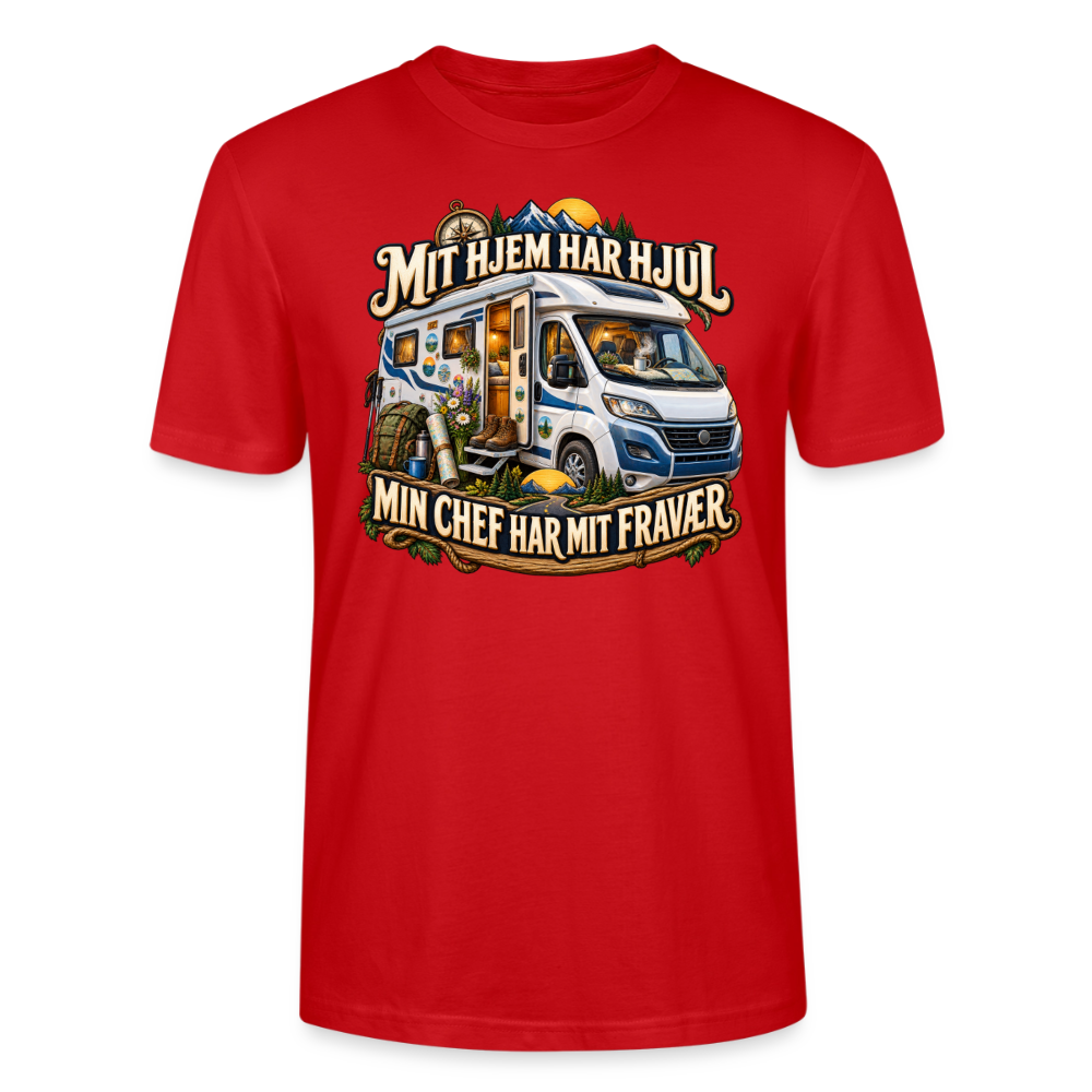 CityShirts - T-shirt - Mit hjem har hjul – Min chef har mit fravær - CS040 - rød