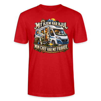 CityShirts - T-shirt - Mit hjem har hjul – Min chef har mit fravær - CS040 - rød