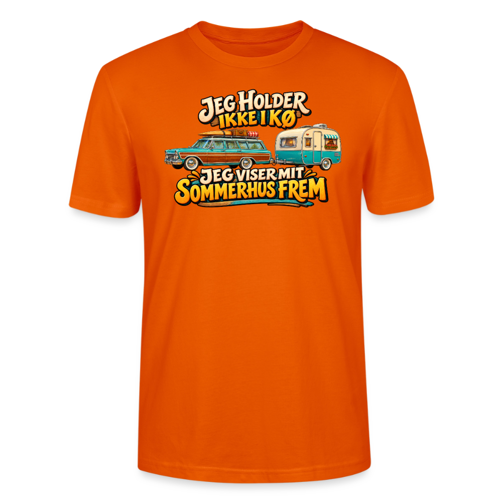 CityShirts - T-shirt - Jeg holder ikke i kø – Jeg viser mit sommerhus frem - CS034 - mørk orange