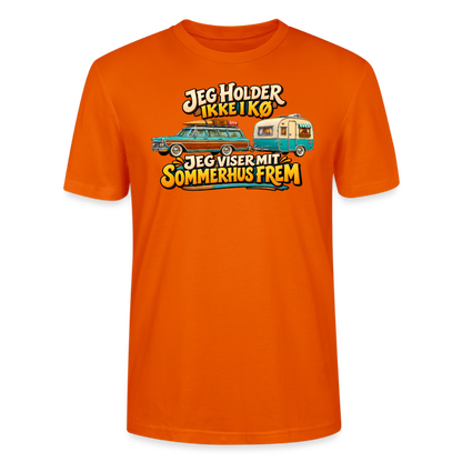 CityShirts - T-shirt - Jeg holder ikke i kø – Jeg viser mit sommerhus frem - CS034 - mørk orange