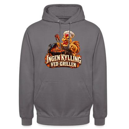CityShirts - Hoodie - Ingen kylling ved grillen - CS054 - mellemgrå