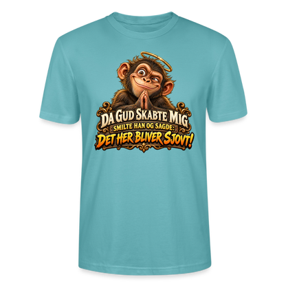 CityShirts - T-shirt - Da Gud skabte mig – Det her bliver sjovt! - CS004 - pastelturkis