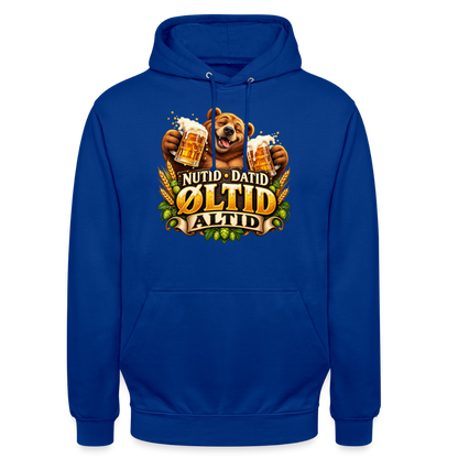 CityShirts - Hoodie - Nutid, datid, øltid – altid - CS006 - kongeblå