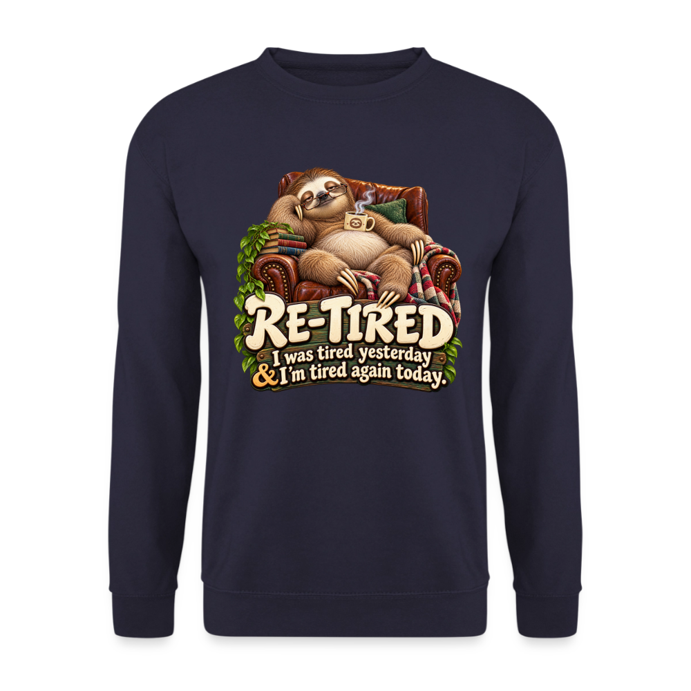 CityShirts - Sweatshirt - Re-tired – Tired again today - CS009 - marineblå