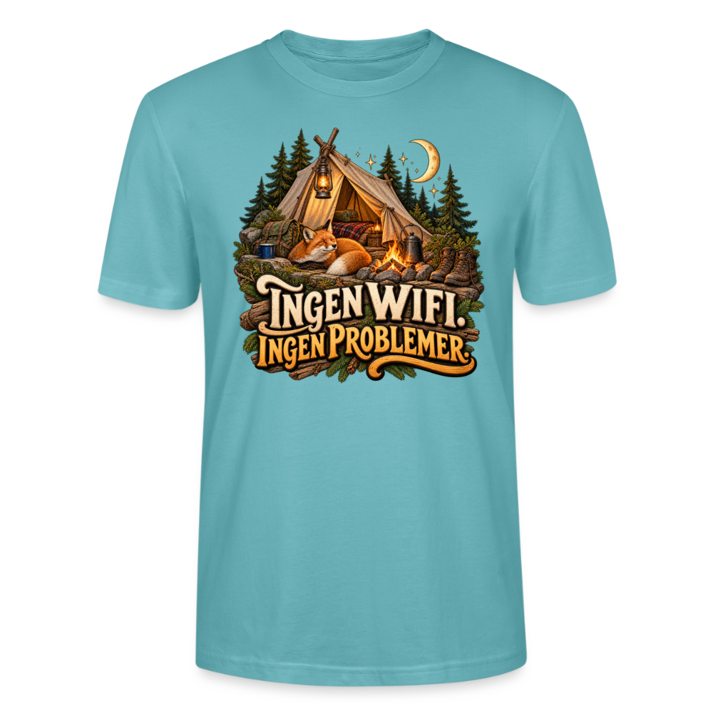 CityShirts - T-shirt - Ingen WiFi. Ingen problemer. - CS036 - pastelturkis