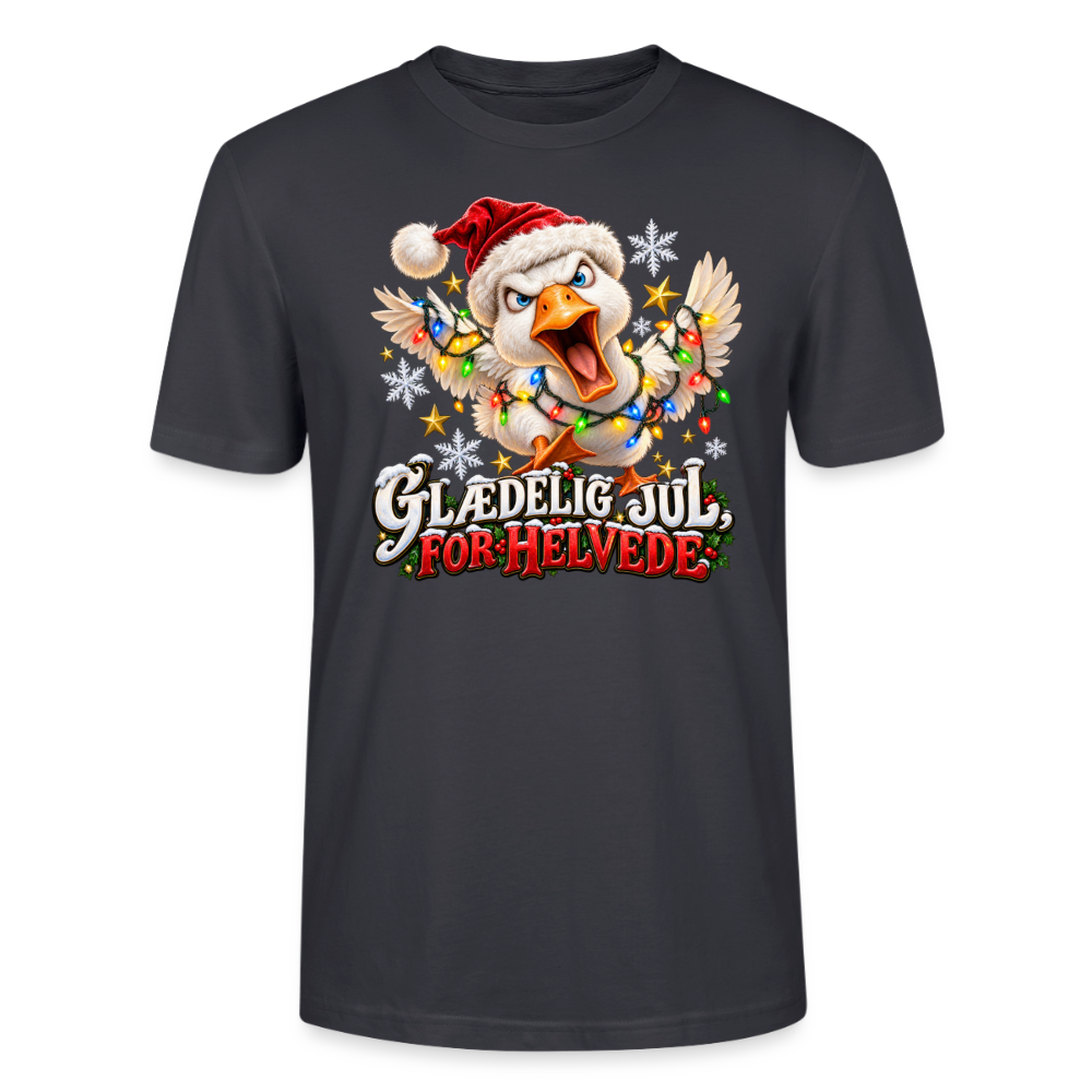 CityShirts - T-shirt - Glædelig jul, for helvede – julegås - CS025 - mørk gråblå