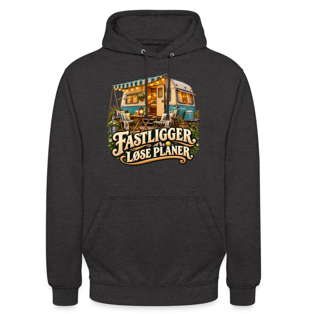 CityShirts - Hoodie - Fastligger. Løse planer. - CS031 - charcoal