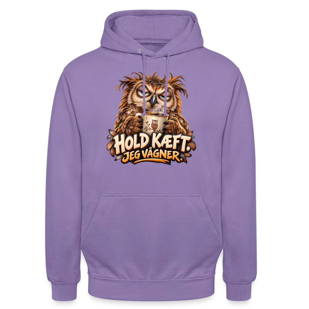 CityShirts - Hoodie - Hold kæft. Jeg vågner. – morgenugle - CS027 - lavendel