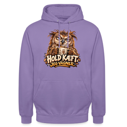 CityShirts - Hoodie - Hold kæft. Jeg vågner. – morgenugle - CS027 - lavendel