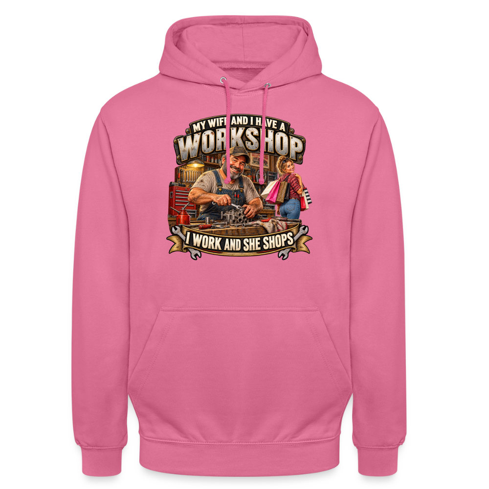 CityShirts - Hoodie - Workshop – I work and she shops - CS021 - pink