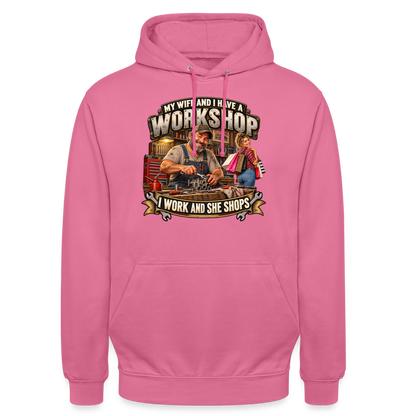 CityShirts - Hoodie - Workshop – I work and she shops - CS021 - pink