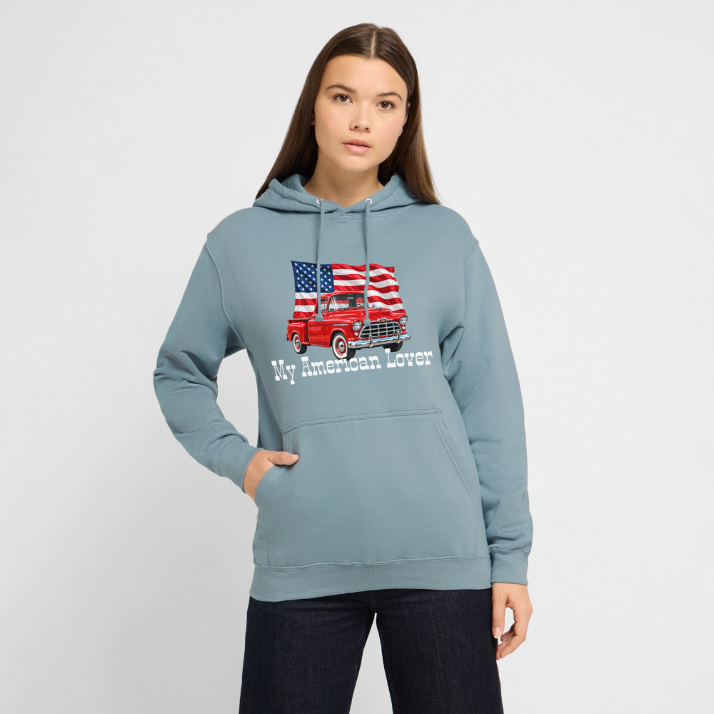 CityShirts - Hoodie - US Car - gråblå