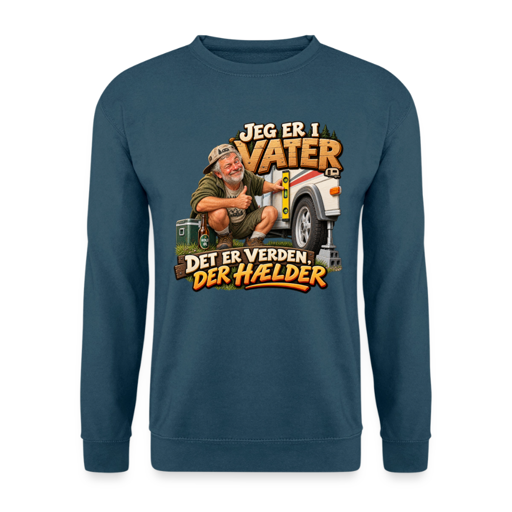 CityShirts - Sweatshirt - Jeg er i vater – Det er verden, der hælder - CS033 - indigoblå
