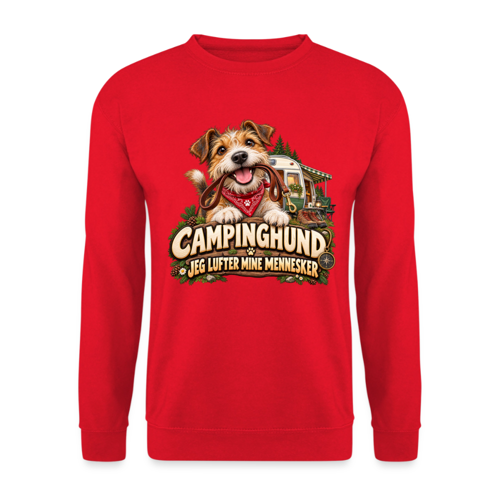 CityShirts - Sweatshirt - Campinghund – Jeg lufter mine mennesker - CS041 - rød
