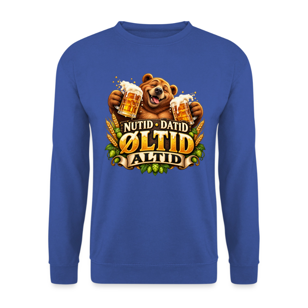 CityShirts - Sweatshirt - Nutid, datid, øltid – altid - CS006 - kongeblå