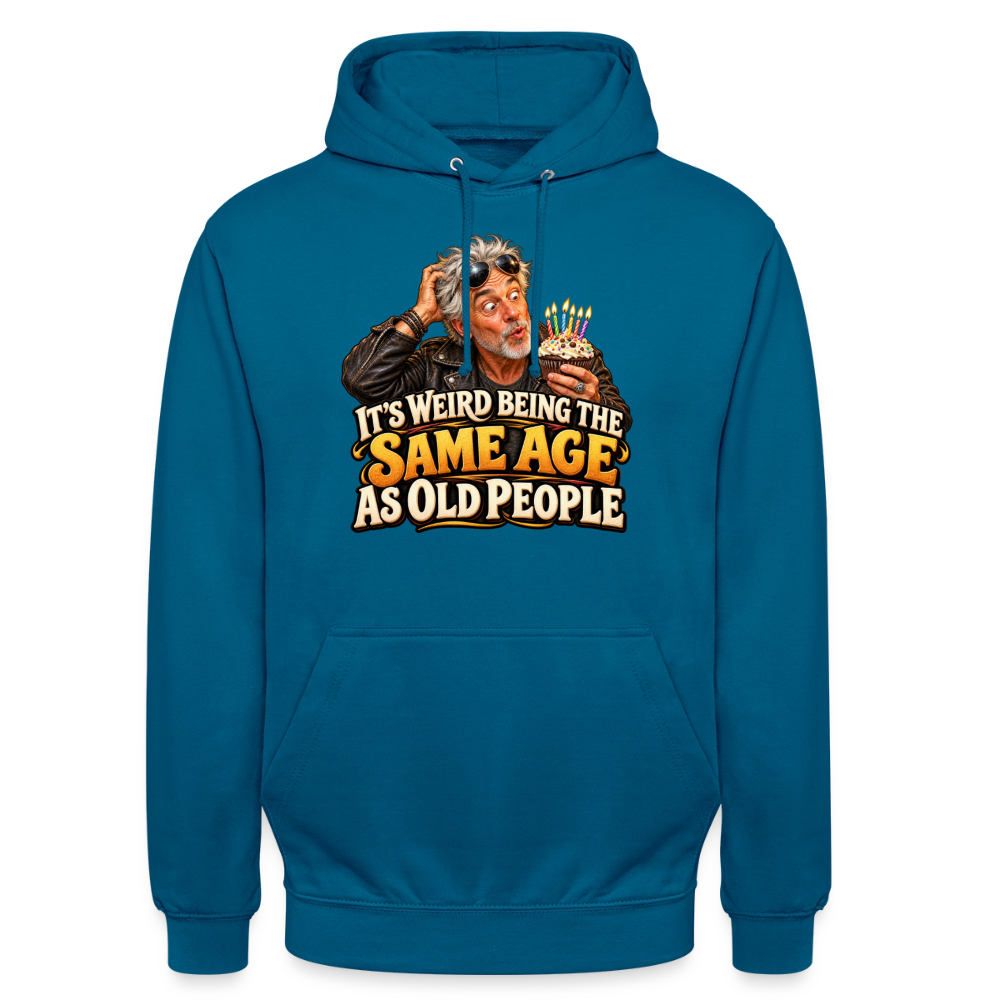CityShirts - Hoodie - Same age as old people - CS018 - dybt havblå 