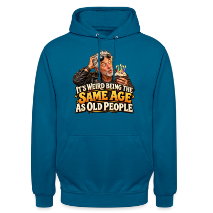 CityShirts - Hoodie - Same age as old people - CS018 - dybt havblå 