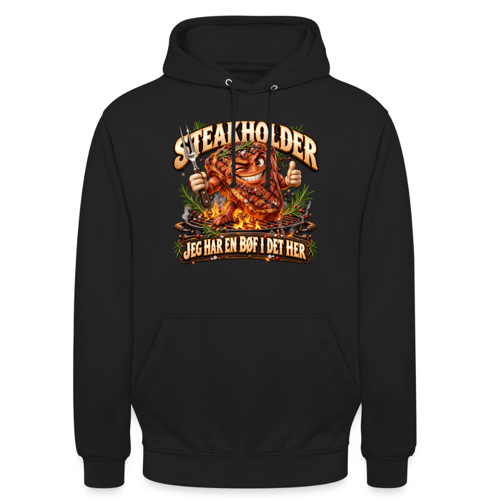 CityShirts - Hoodie - Steakholder – Jeg har en bøf i det her - CS052 - sort