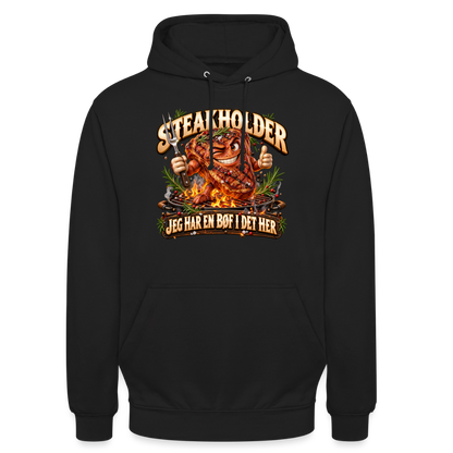 CityShirts - Hoodie - Steakholder – Jeg har en bøf i det her - CS052 - sort