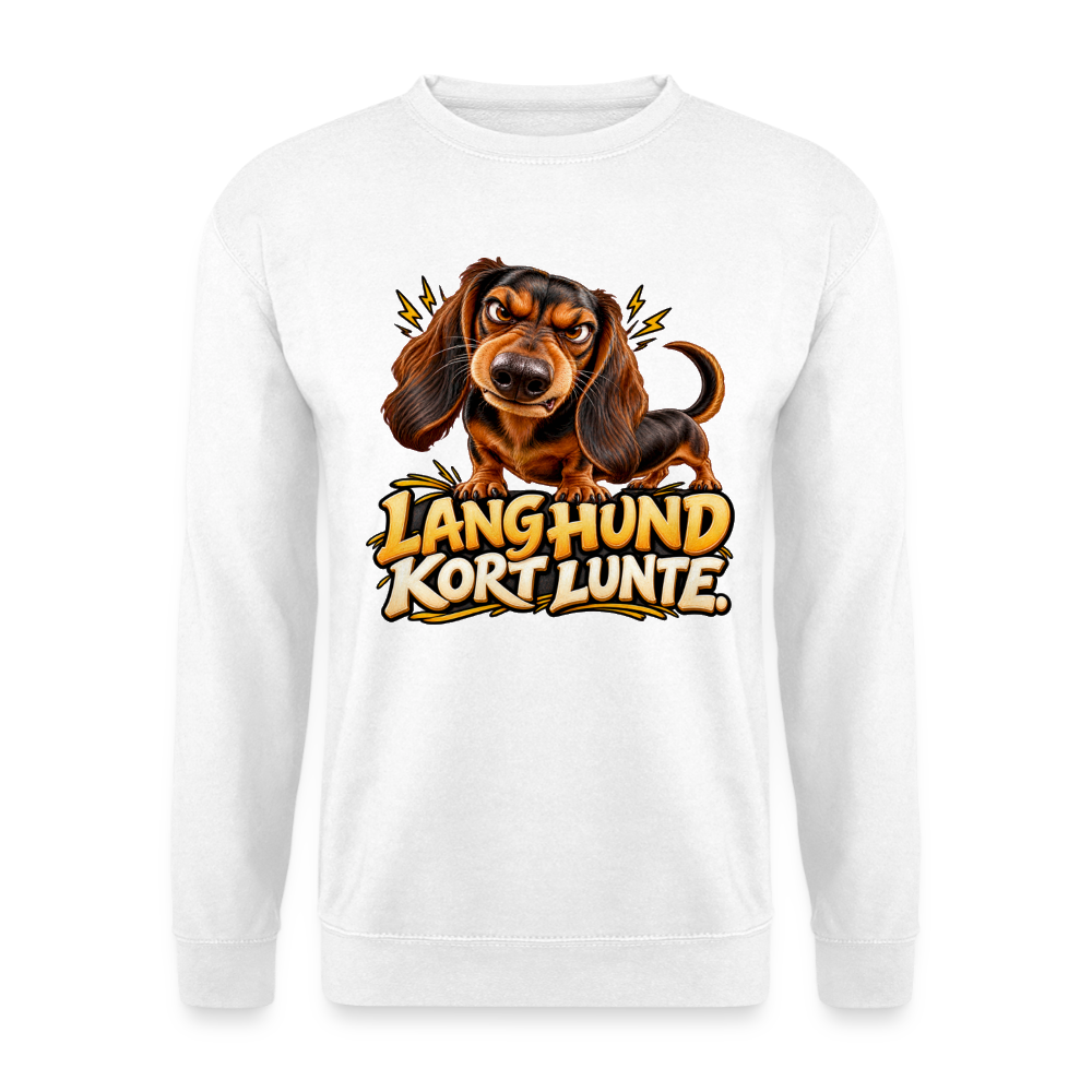 CityShirts - Sweatshirt - Lang Hund – Kort Lunte - CS026 - hvid
