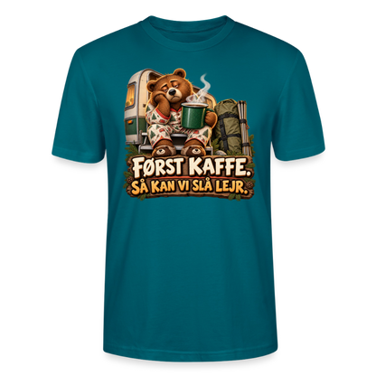 CityShirts - T-shirt - Først kaffe – Så kan vi slå lejr - CS043 - havblå