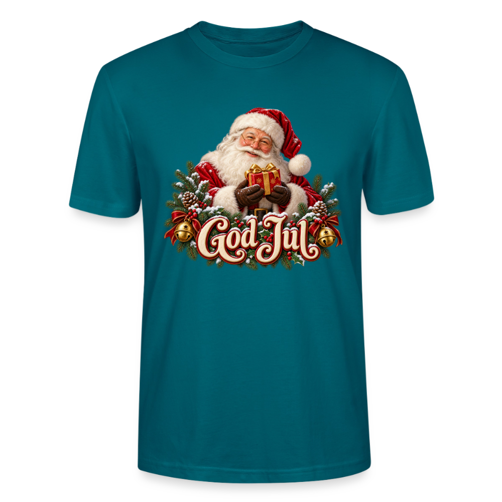 CityShirts - T-shirt - God Jul – klassisk julemand - CS058 - havblå